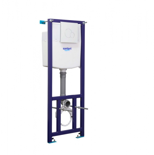 картинка ПЭК Santeri Альфа комплект унитаза с инсталляцией, белая кнопка смыва (1.3815.9.S00.00B.2) от магазина Сантехстрой