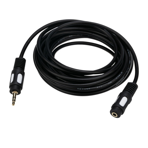 картинка Шнур Стерео 3,5мм гнездо - Стерео 3,5мм штекер,  3м (GOLD) REXANT от магазина Сантехстрой