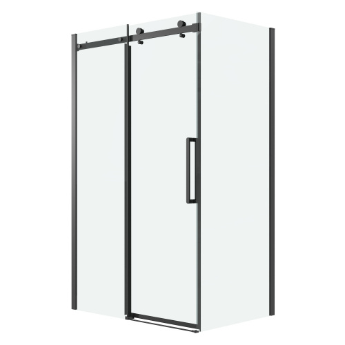 картинка Душевое ограждение Grossman Classic 100.K33.04.100.21.00-200.K33.04.90.21.00 (100х90х195) раздвижная,черный матовый,стекло прозрачное,2 места от магазина Сантехстрой