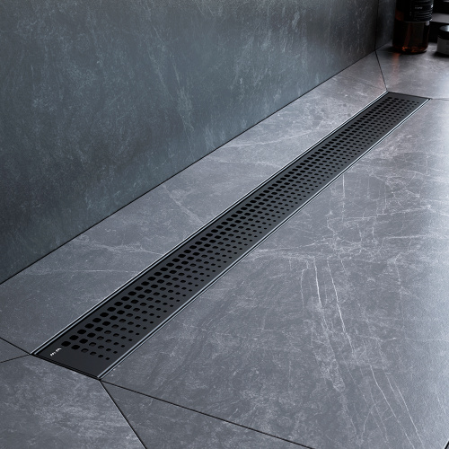 картинка W01SC-P11-080-01BM MasterFlow Трап для душа линейный универс затвор Cut Gradient 80см цвет черн мат от магазина Сантехстрой