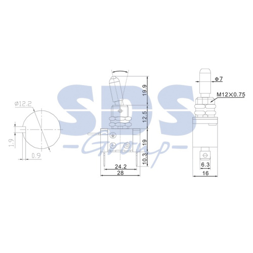 картинка Тумблер 24V 20А (3c) ON-OFF однополюсный с красной LED подсветкой (ASW-07D) REXANT от магазина Сантехстрой