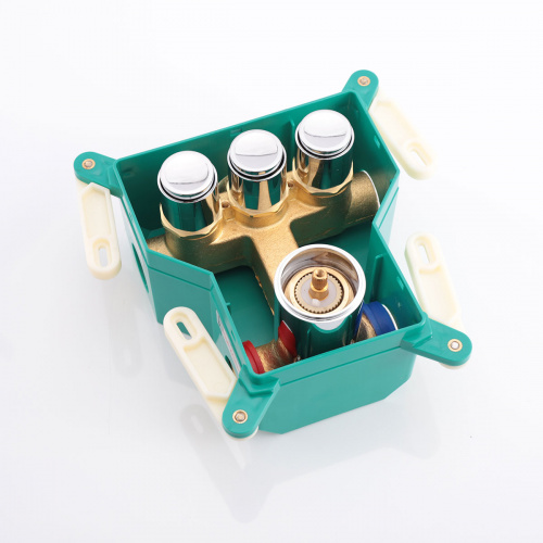 фото встраиваемый смеситель для душа vscv-431gm трехфункциональный, вороненая сталь