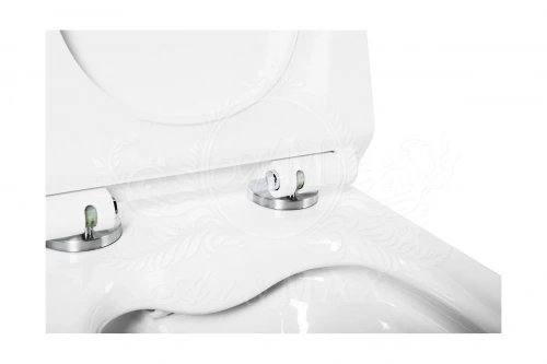 картинка Подвесной безободковый унитаз Art&Max OVALE с сиденьем в комплекте AM011CHR/SC от магазина Сантехстрой