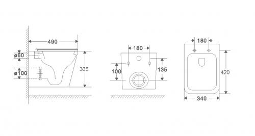 картинка Подвесной унитаз безободковый Terminus Ватикан 490х340 белый от магазина Сантехстрой
