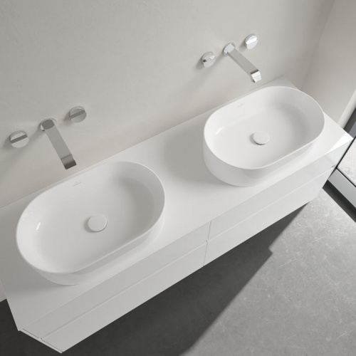 картинка Villeroy&Boch  Collaro Раковина, ширина, 560*360*145мм, тип установки-на столешницу, отверстия для смесителя-отсутствуют, цвет цвет альпийский белый от магазина Сантехстрой
