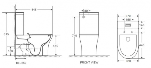 картинка Напольный унитаз - компакт AZARIO Ambra 645x370x815, безободковый в комплекте сиденьем микролифт (AZ-848) от магазина Сантехстрой