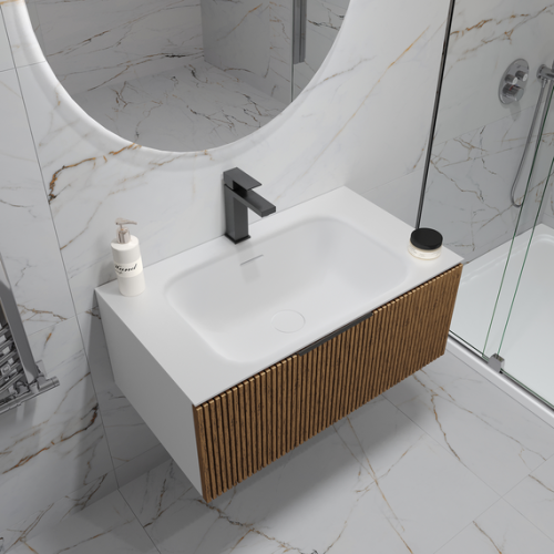 картинка Раковина из авиаля Oliveeka M115W70 белый мат от магазина Сантехстрой