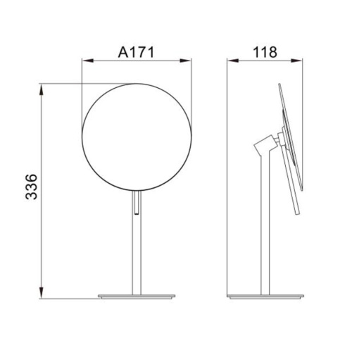 картинка Зеркало настольное с увеличением 5х JAVA S-M111 хром от магазина Сантехстрой