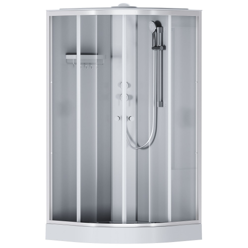 картинка W94C-401-100MT X-Joy кабина душевая  100x100, 1/4 круга,  профиль мат.хром, стекло прозрачное от магазина Сантехстрой