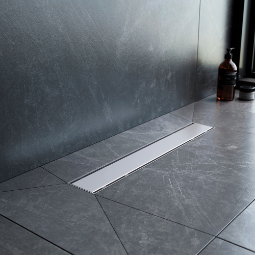 картинка W02SC-U11-050-04SB PrimeFlow Трап для душа линейный универс затвор Tile 50см цвет сталь мат от магазина Сантехстрой