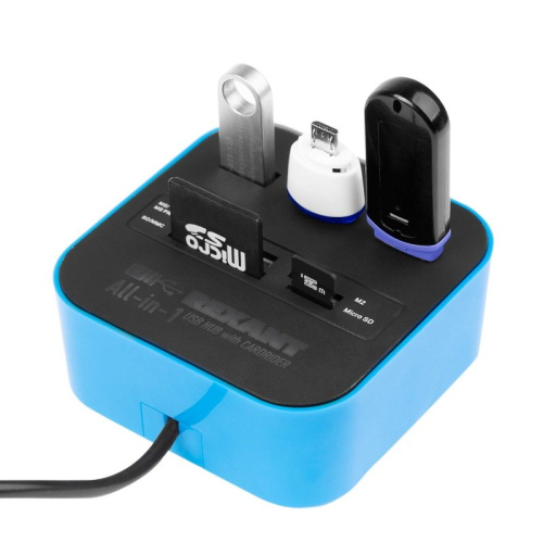 картинка Разветвитель USB на 3 порта+картридер (все в одном) черный REXANT от магазина Сантехстрой