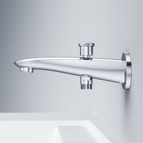 фото f8070100 like, излив на ванну 175 мм с переключателем на душ, хром, шт.