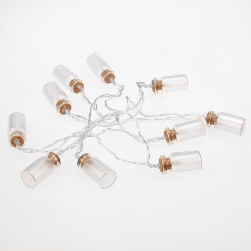 картинка Гирлянда светодиодная Баночки 1,5 м,  10 LED,  прозрачный ПВХ,  цвет свечения теплый белый,  2 х АА (батарейки не в комплекте) NEON-NIGHT от магазина Сантехстрой