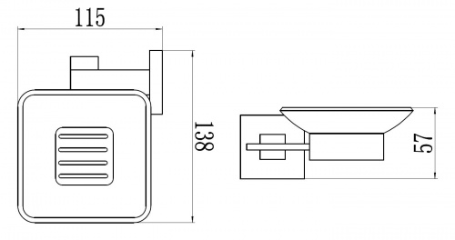 картинка Мыльница стеклянная с настенным держателем Savol 65с (S-06559C) от магазина Сантехстрой