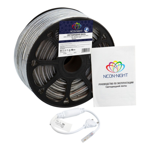 картинка LED лента 220 В,  10х7 мм,  IP67, SMD 2835, 60 LED/m,  цвет свечения синий,  бухта 100 м от магазина Сантехстрой