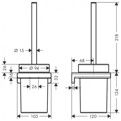 картинка HG AddStoris Ершик, настенный монтаж, цвет: полированное золото от магазина Сантехстрой