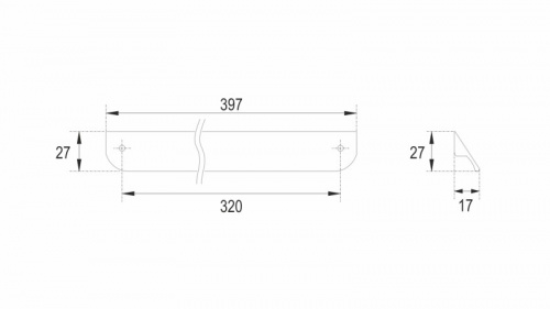 картинка Мебельная ручка CEZARES ECO RS156SG.3/320 (40 см), сатиновое золото от магазина Сантехстрой