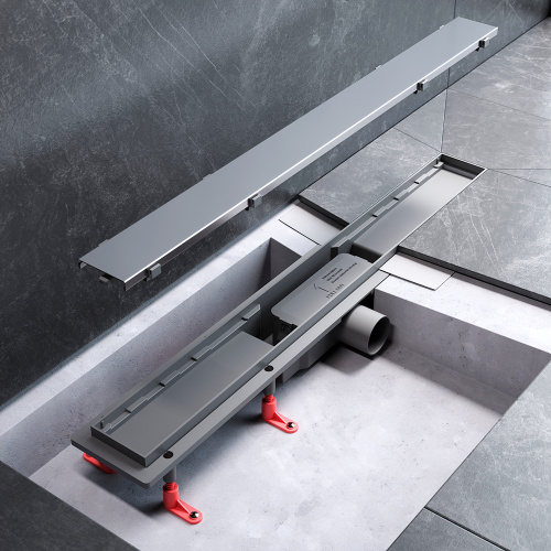 картинка W02SC-U11-070-04SB PrimeFlow Трап для душа линейный универс затвор Tile 70см цвет сталь мат от магазина Сантехстрой