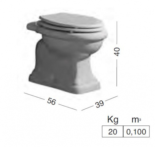картинка Чаша напольного унитаза Eurodesign Lord CER-VAST белый от магазина Сантехстрой