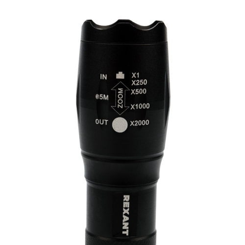 картинка Фонарь универсальный,  пятирежимный,  в алюминиевом корпусе,  сверхъяркий,  с регулируемым фокусом REXANT от магазина Сантехстрой