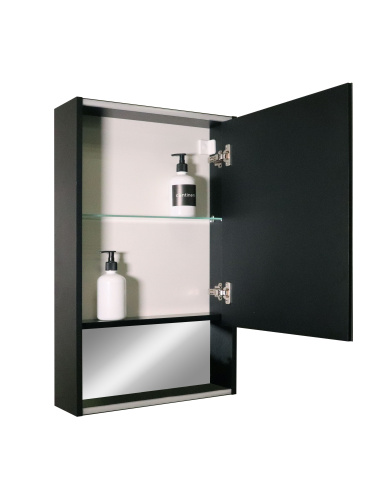 картинка Зеркало-шкаф Reflection Box Black LED 500х800 RF2419BL от магазина Сантехстрой