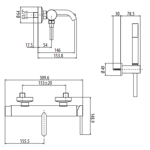 фото унитаз-моноблок с функцией биде azario sente 375х665х785 напольный, безободковый, горизонтальный слив, сиденье дюропласт микролифт (az-8614b)