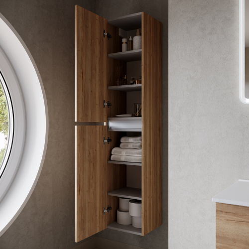 картинка Шкаф пенал Sancos Urban 35 PUR35EG подвесной Дуб Галифакс натуральный от магазина Сантехстрой