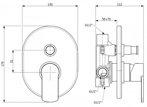 фото смеситель для ванны cezares glam glam-vdim-nop