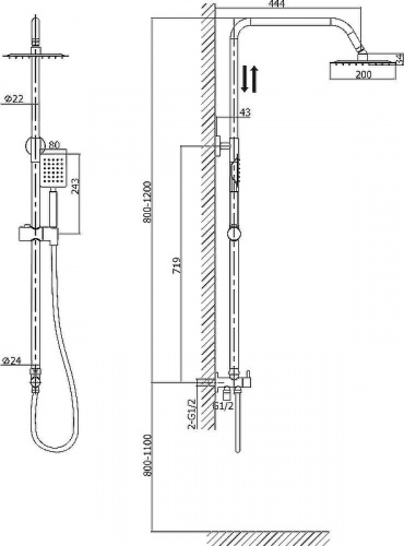 картинка Душевая кабина LORANTO CS-6680-25 F 80х80х215 матовое стекло 4мм, поддон 25 см от магазина Сантехстрой