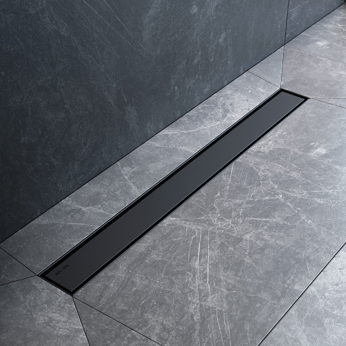 картинка W01SC-U11-070-04BM MasterFlow Трап для душа линейный универс затвор Tile 70см цвет черн мат от магазина Сантехстрой