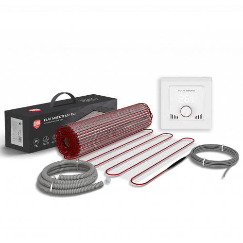 картинка Мат нагревательный Royal Thermo Flat Mat RTFM 2-150-0,5 с терморегулятором RTI-16 от магазина Сантехстрой