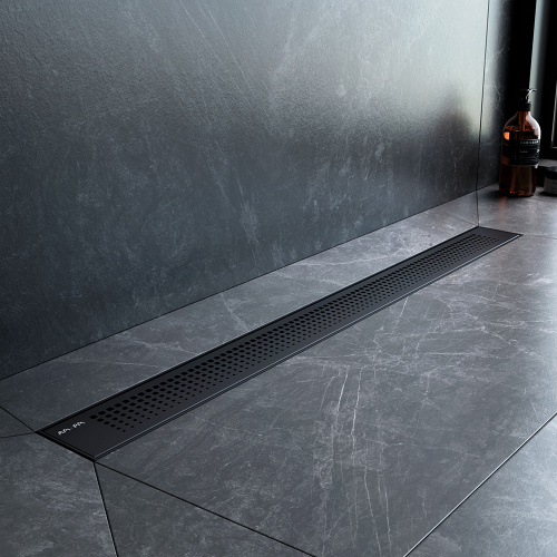 картинка W02SC-P11-080-01BM PrimeFlow Трап для душа линейный универс затвор Cut Gradient 80см цвет черн мат от магазина Сантехстрой