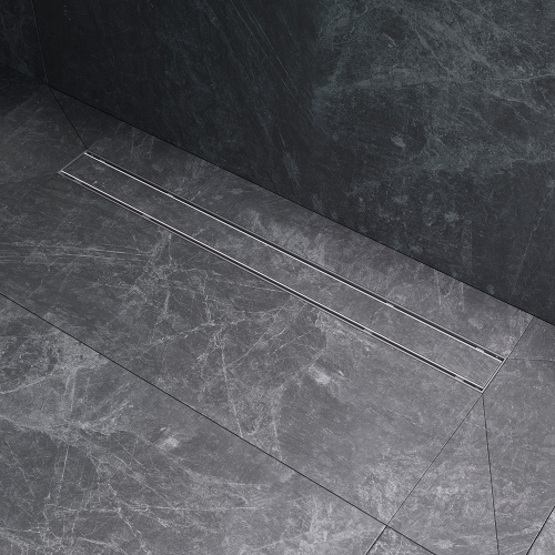 картинка W02SC-U11-080-04SB PrimeFlow Трап для душа линейный универс затвор Tile 80см цвет сталь мат от магазина Сантехстрой