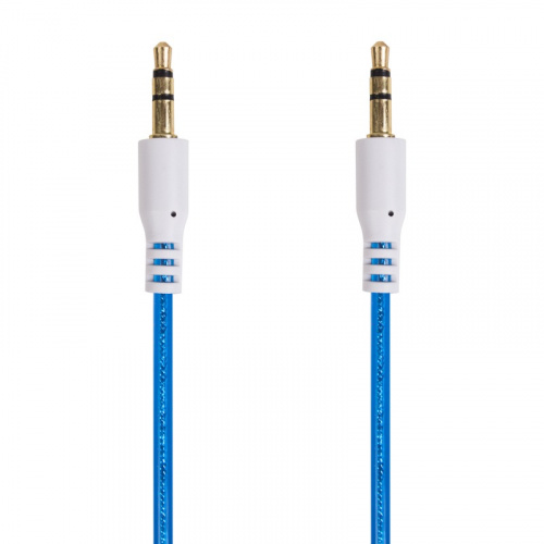 картинка Аудиокабель AUX 3.5 мм гелевый 1 м синий REXANT от магазина Сантехстрой