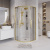 картинка Душ.ограждение 301.K33.02.9090.32.00 Cosmo (90*90*195) полукруг,раздвижн,золото сатин,стекло прозрач от магазина Сантехстрой