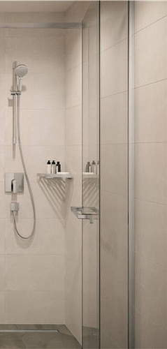 картинка Ручка для душевой двери Hansgrohe AddStoris Шлифованный черный хром (41759340) от магазина Сантехстрой