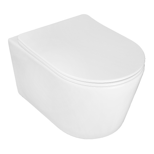 картинка Унитаз подвесной Azario Ollin 360х535х371 безободковый, слив "Торнадо", с быстросъемным сиденьем микролифт (AZ-0513R) от магазина Сантехстрой