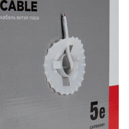 картинка Кабель витая пара U/UTP,  CAT 5e, PVC,  4PR,  24AWG, INDOOR, SOLID,  серый,  305 м,  REXANT от магазина Сантехстрой