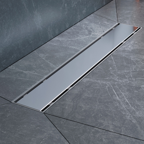 картинка W02SC-U11-050-04SB PrimeFlow Трап для душа линейный универс затвор Tile 50см цвет сталь мат от магазина Сантехстрой