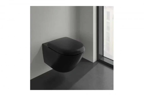картинка Унитаз подвесной Villeroy & Boch Antao 370x560 мм, CeramicPlus, цвет Pure Black 4674 T0 R7 00337434 от магазина Сантехстрой