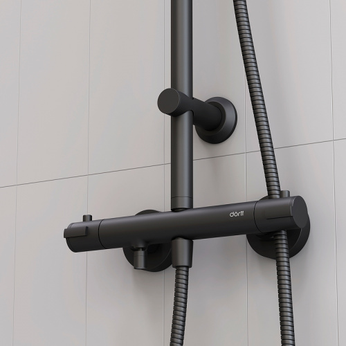 картинка D0710522 Futura душевая система с ванно душевым ТМС смесителем, черный от магазина Сантехстрой