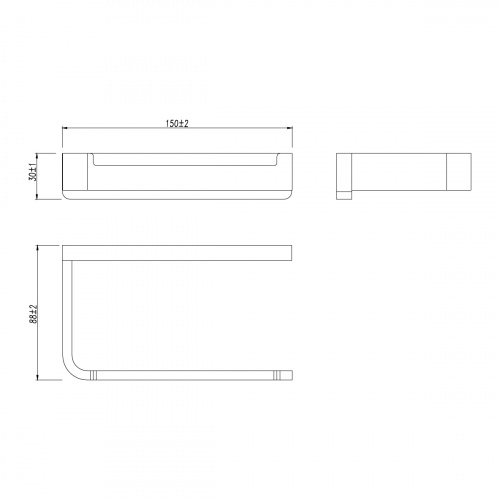 картинка Держатель для туалетной бумаги  Lemark SMOOTH LINE открытый, графит (9726009) от магазина Сантехстрой