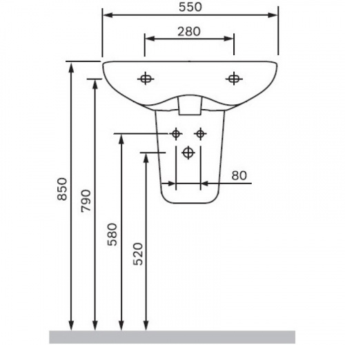 картинка C804970WH Like полупьедестал от магазина Сантехстрой
