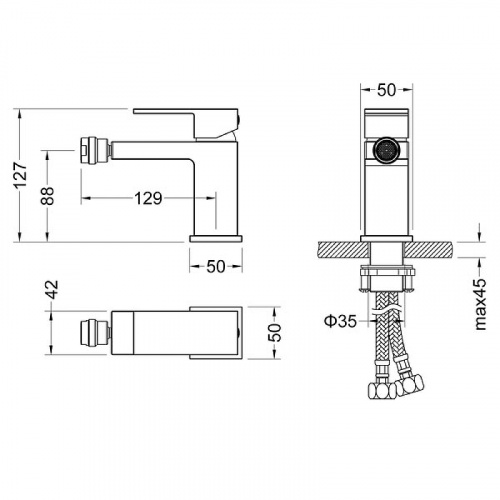 картинка Смеситель для биде Timo Selene (2062/17F) золото матовое от магазина Сантехстрой