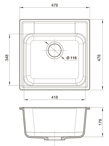 картинка Кухонная мойка Reflection Etude 48 RF0353GR Серая от магазина Сантехстрой