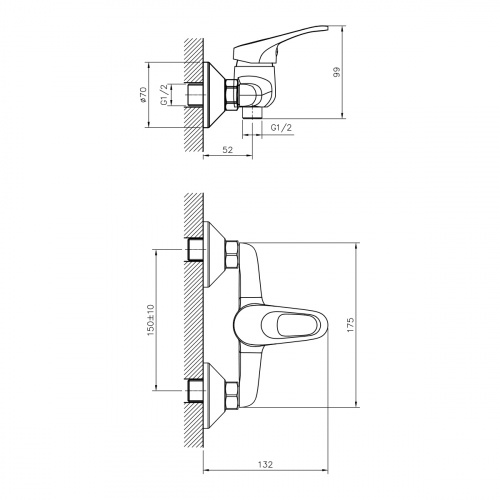 картинка Смеситель для душа DECOROOM DR21 (DR21055) от магазина Сантехстрой