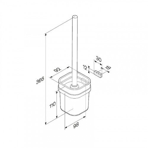 картинка A8F33300 Func Стойка с туалетной щеткой от магазина Сантехстрой
