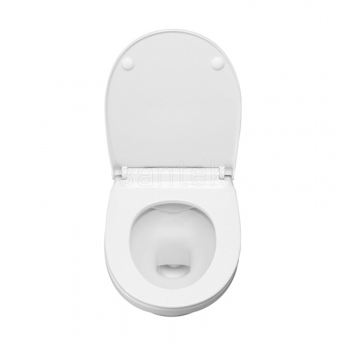 картинка Унитаз Пэк Santek "Бореаль" rimless подвесной, безободковый с тонким сиденьем, инсталляция, панель белого цвета (1.WH50.1.832) от магазина Сантехстрой