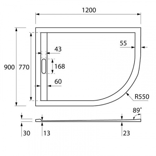 картинка Душевой поддон из искусственного камня Cezares Tray 120x90 TRAY-AS-RH-120/90-550-30-W-L Белый от магазина Сантехстрой