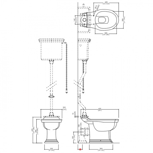 картинка Devon Westminster Унитаз для моноблока/низкого бачка/высокого бачка (64x36,5 cм), горизонтальный выпуск, цвет: белый от магазина Сантехстрой